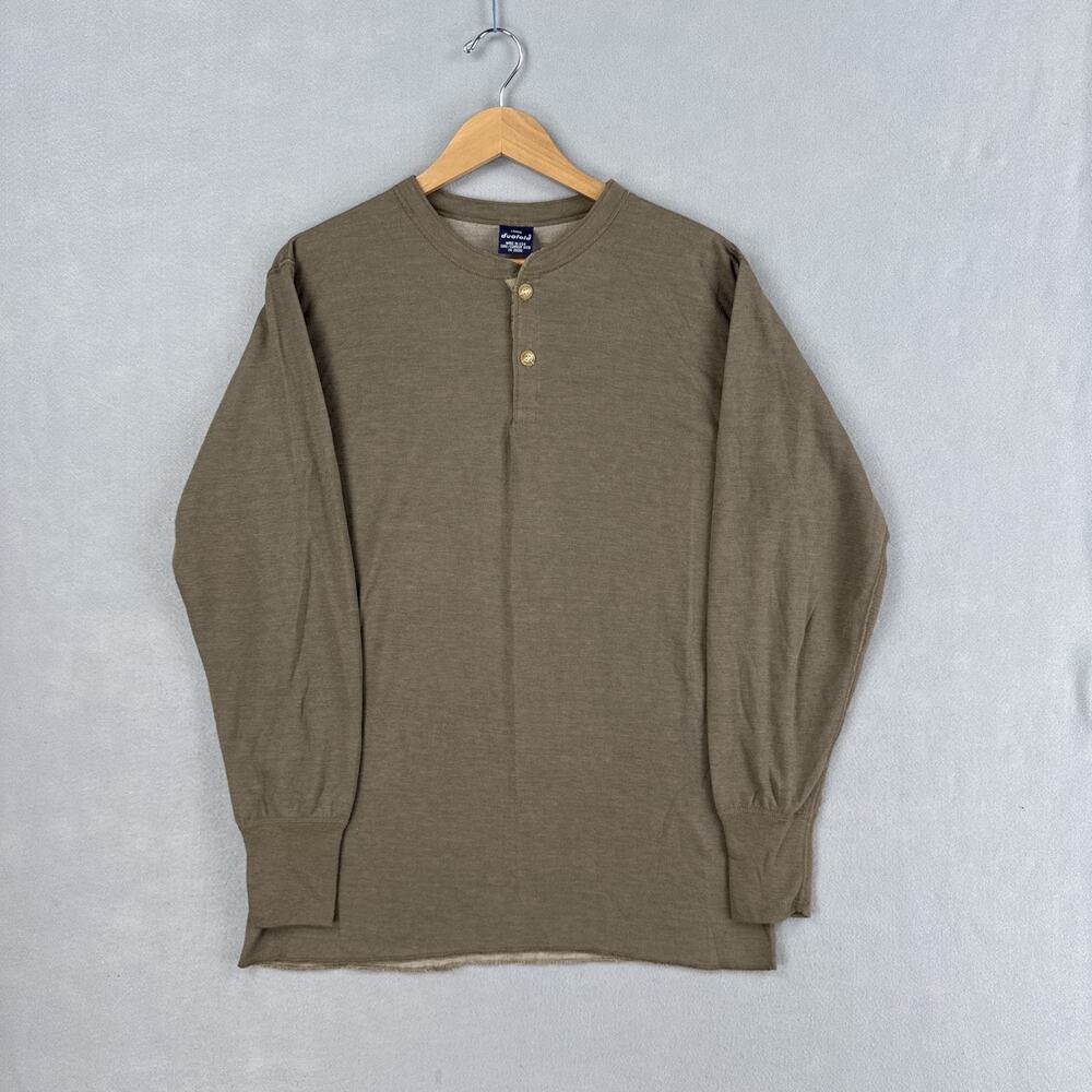 Duofold Thermax Thermal Underwear Top Mens Large Green Wool Blend USA